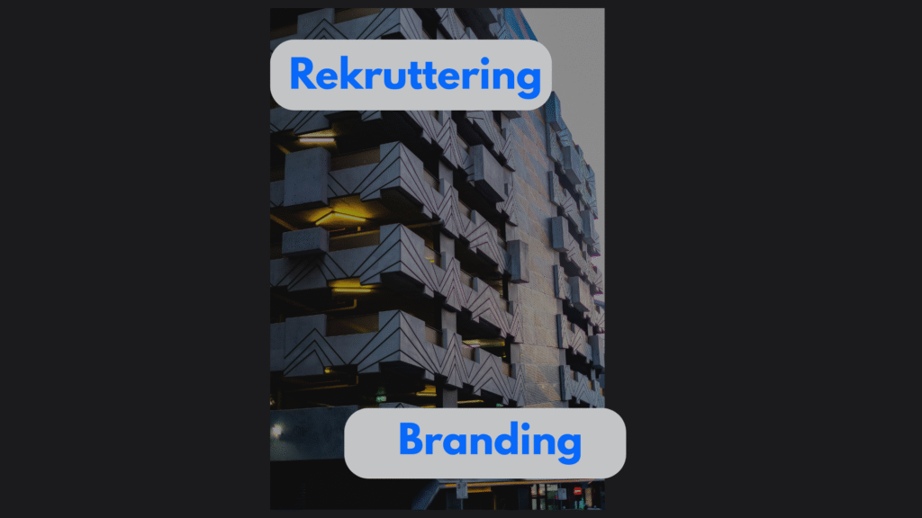 Employer branding vs rekruttering: Visuel repræsentation af emnerne på en bygning.